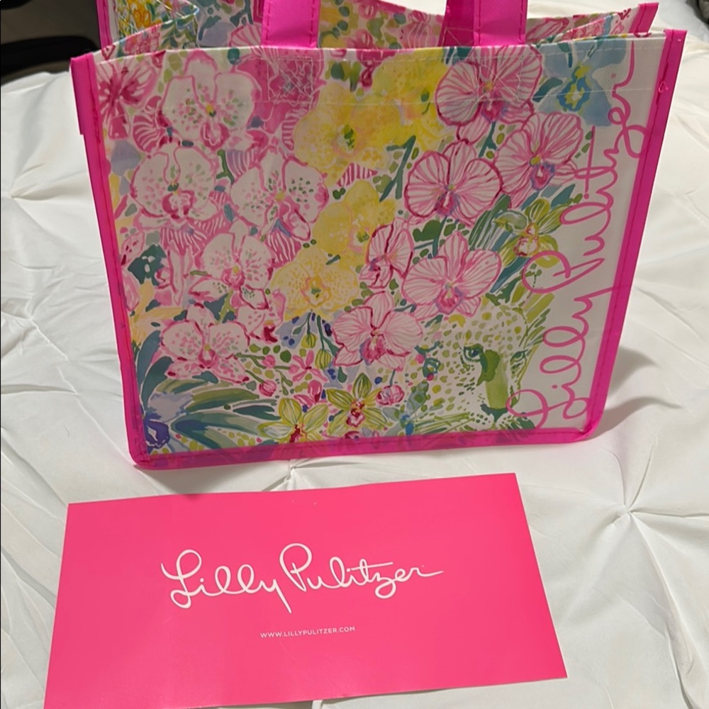 Lilly Pulitzer Pink Floral Tote Bag